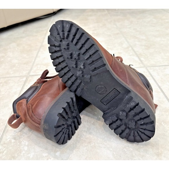 Timberland Leather Ankle Boots Shoes Brown Lace Up Men\'s 9.5 Work Outdoors main image 5